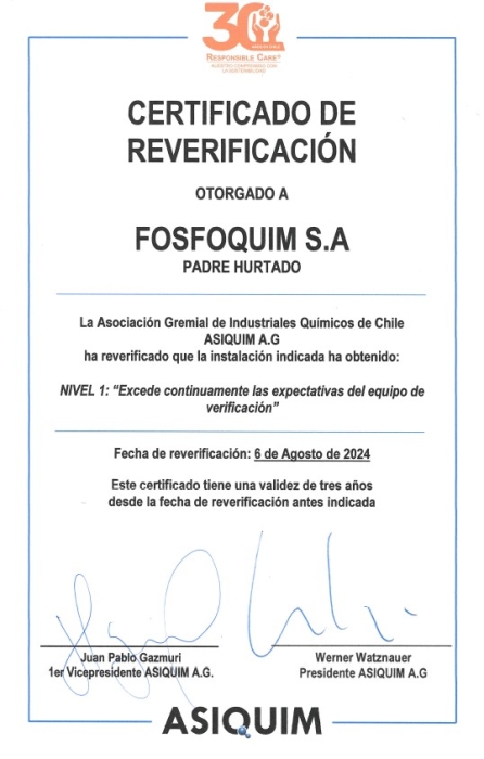 REVERIFICACIÓN SISTEMA DE GESTIÓN CONDUCTA RESPONSABLE